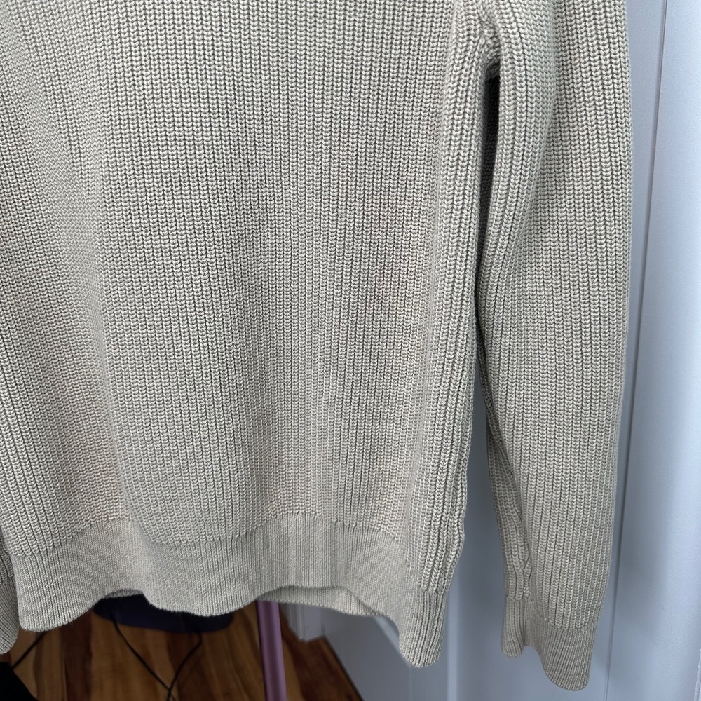 Cotton Shaker Stitch Johnny-Collar Sweater Polo Small Mens 100% cotton - Picture 2 of 6